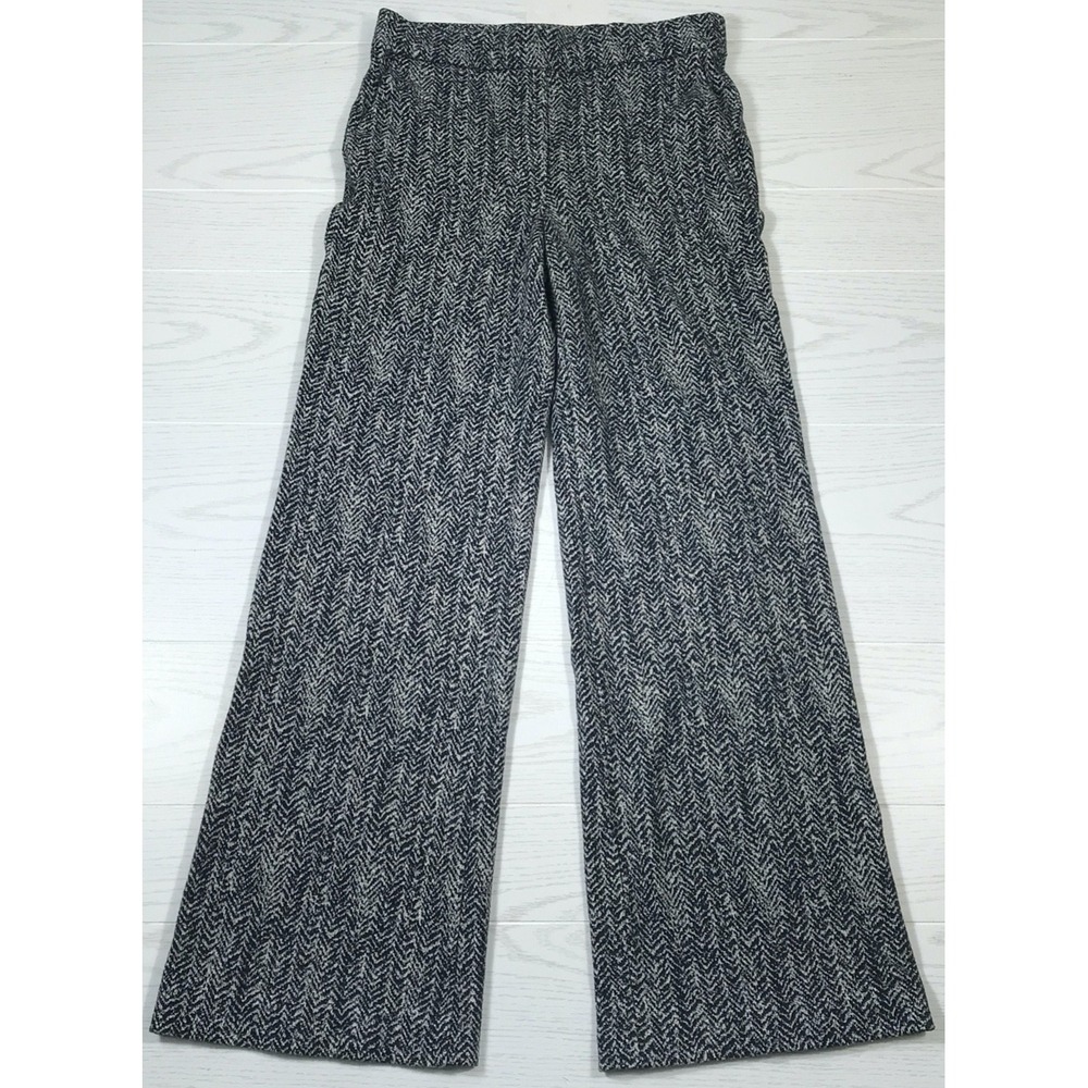 Theory Flare Dress Pants Women M Herringbone Cotton Wool Designer Business City